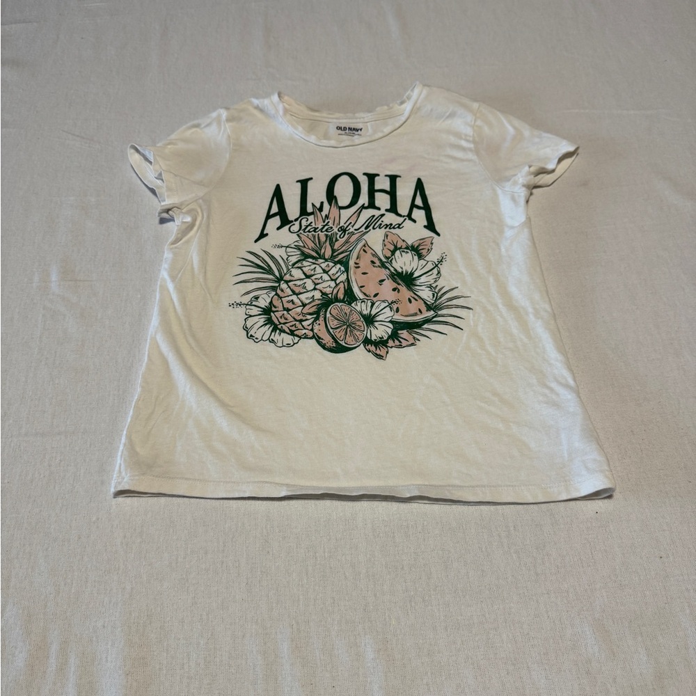 Old Navy Girls XL 1/16 Aloha Graphic‎ T-Shirt
